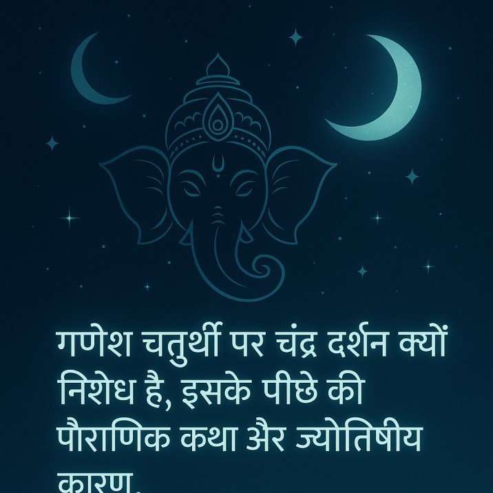 गणेश चतुर्थी पर चंद्र दर्शन क्यों निषेध है, इसके पीछे की पौराणिक कथा और ज्योतिषीय कारण।