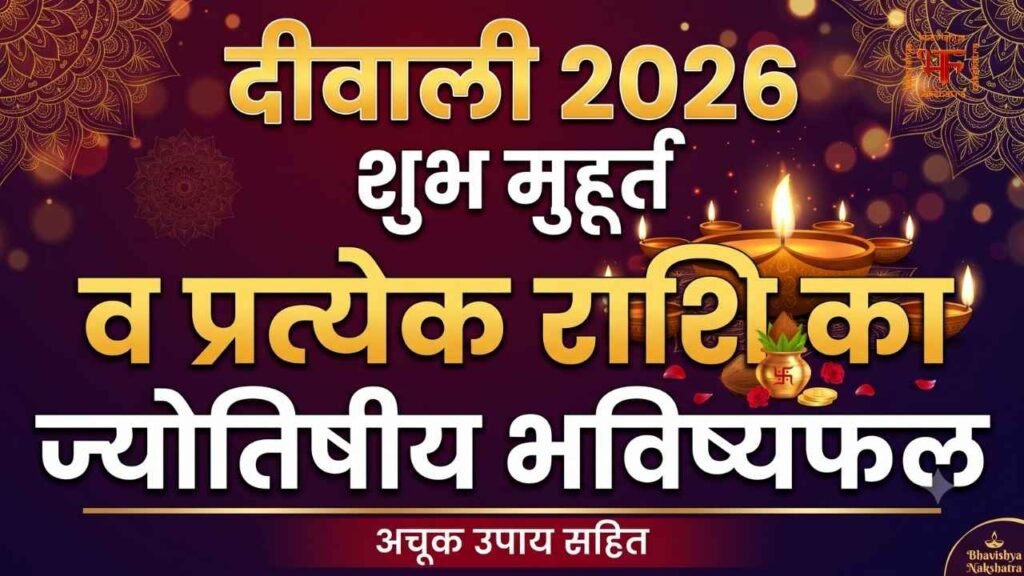 दीवाली 2026 शुभ मुहूर्त, लक्ष्मी पूजन स्थिर लग्न और 12 राशियों का ज्योतिषीय भविष्यफल थंबनेल - भविष्य नक्षत्र